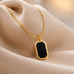 Onyx Tag Pendant Necklace