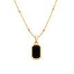 Onyx Tag Pendant Necklace