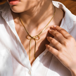 Ruban Bow Tassel Necklace