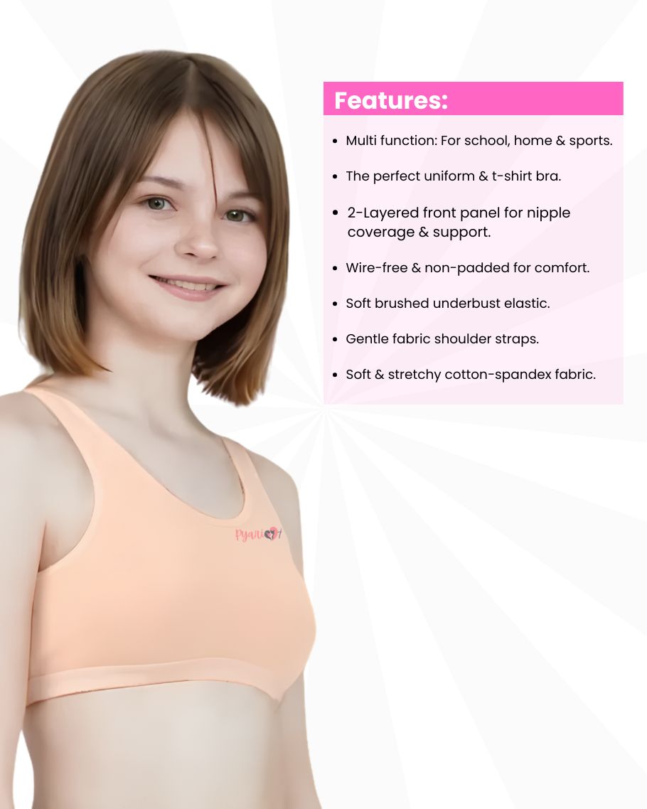 Removable Padded Bidi/Bra for Teen Girls | Perfect Innerwear for School Wear