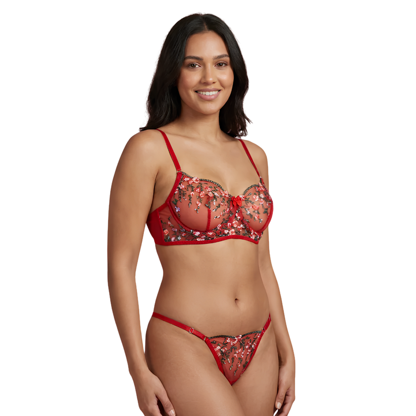 Floral Embroidered Net Premium Women's Bra (Limited Stock)