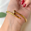 Gold Plated Nail Cuff Bangle