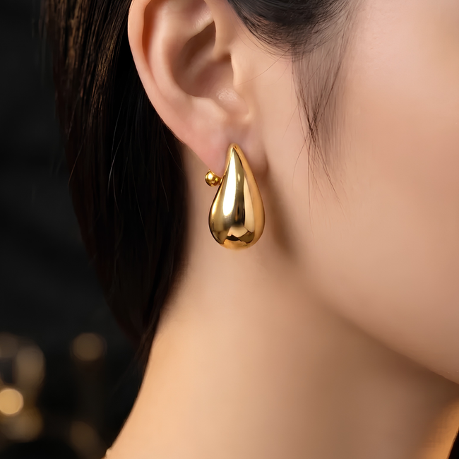 Teardrop Dome Earrings Buds