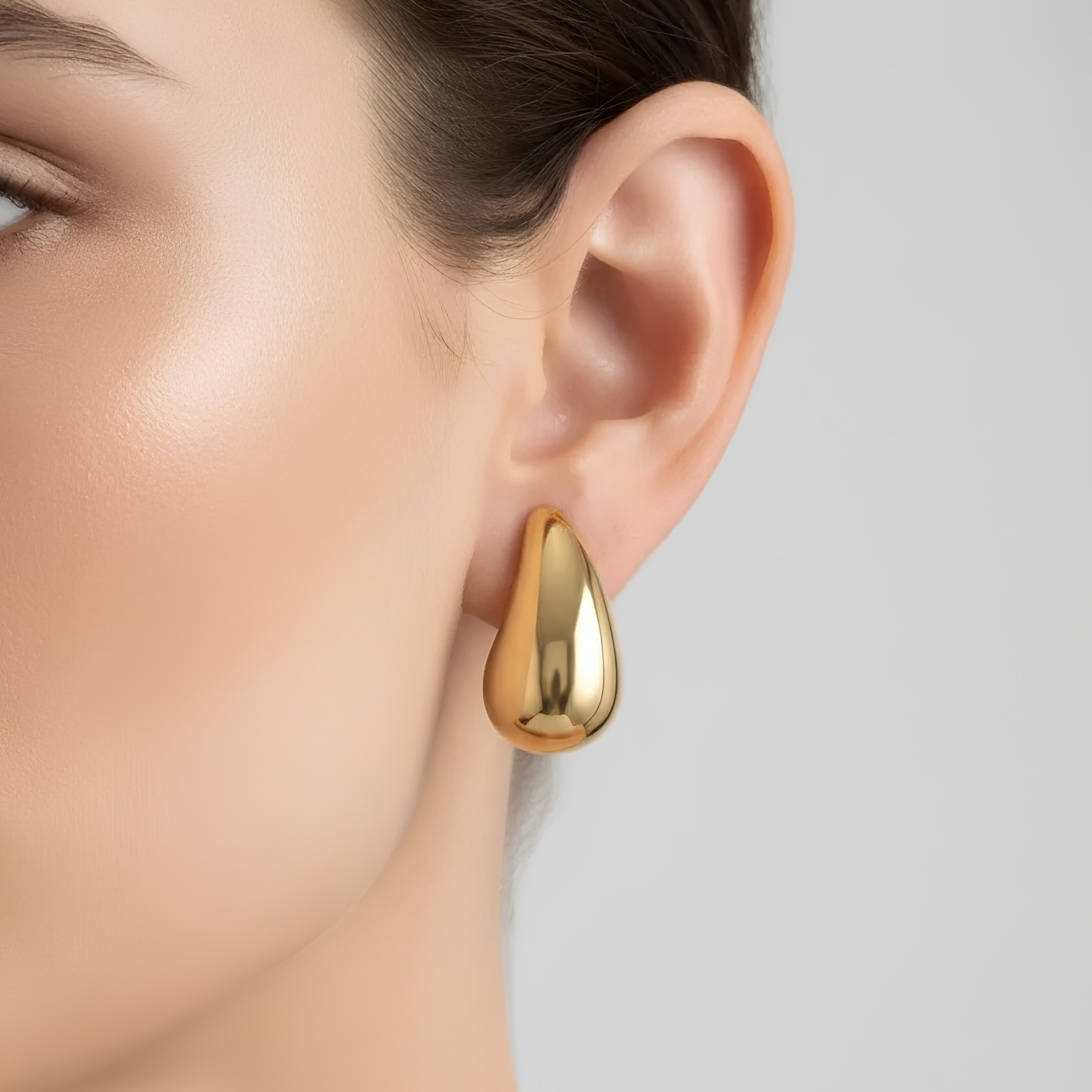 Teardrop Dome Earrings Buds