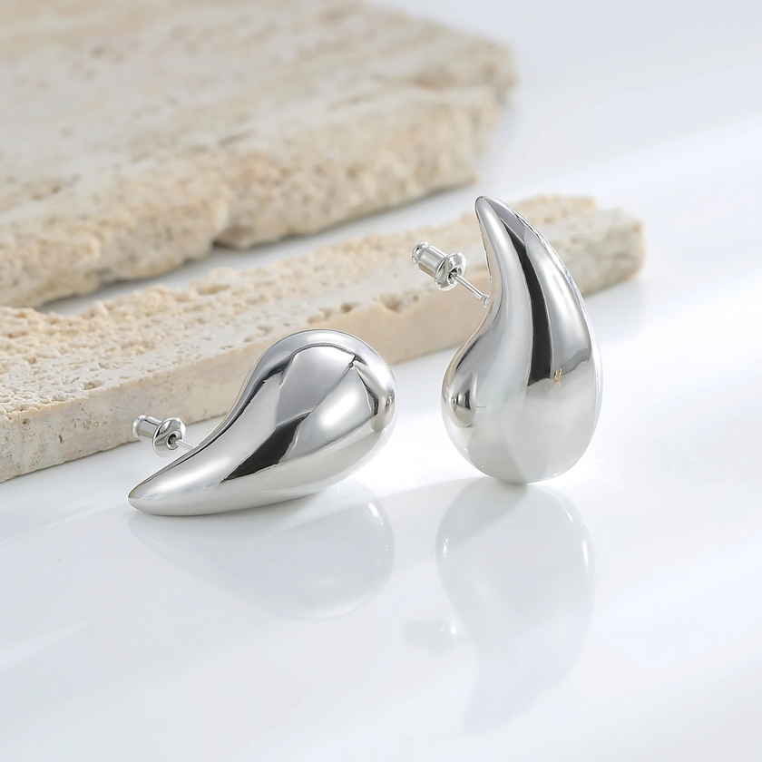 Teardrop Dome Earrings Buds