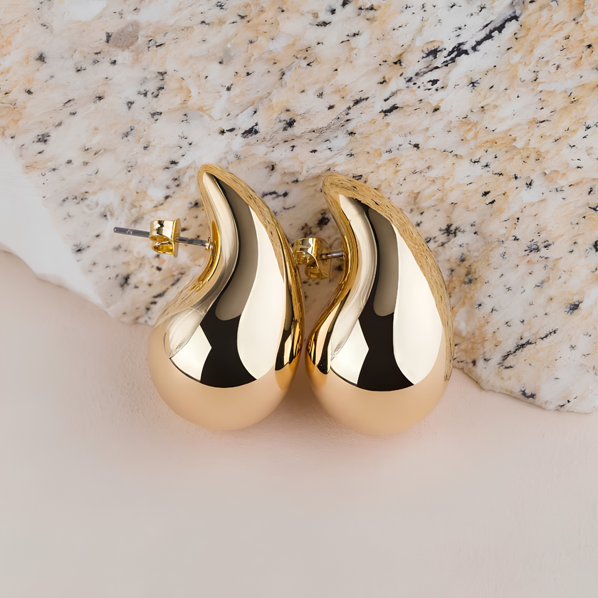 Teardrop Dome Earrings Buds