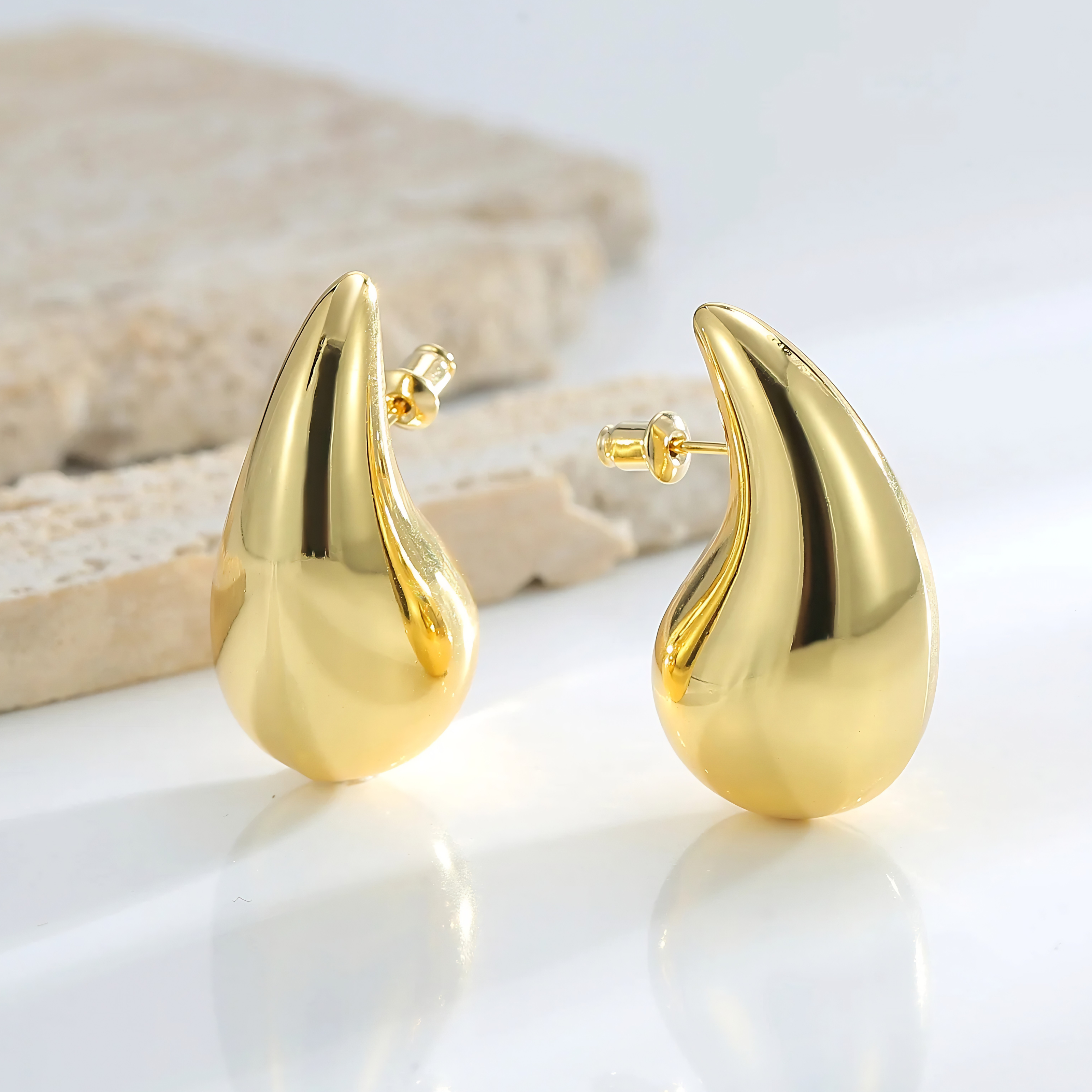 Teardrop Dome Earrings Buds