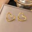 Luxury Gold Heart Stud Earrings