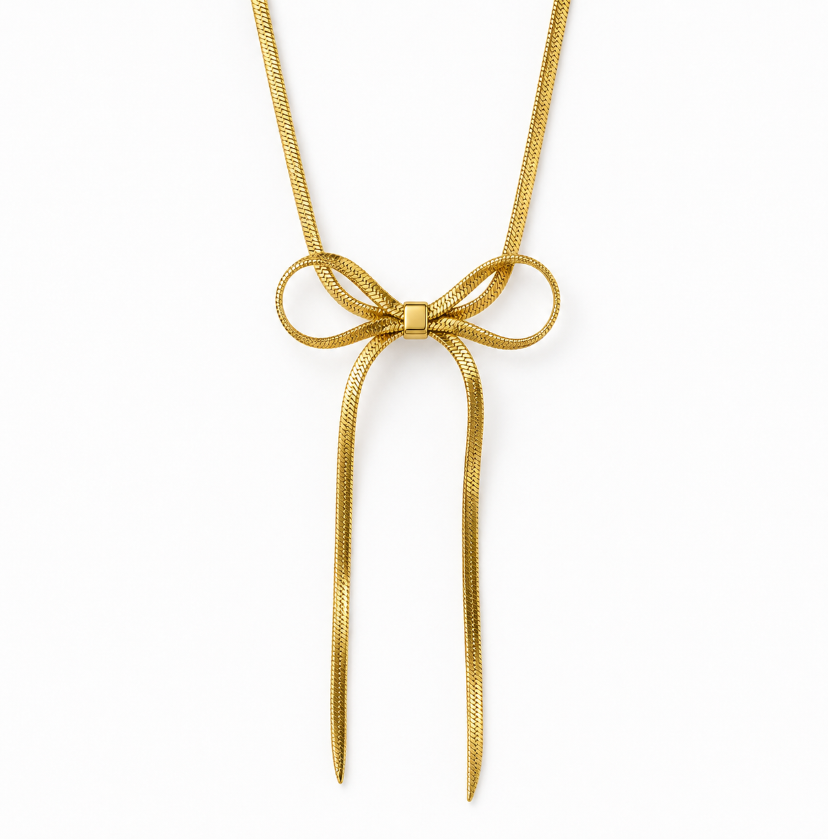 Ruban Bow Tassel Necklace