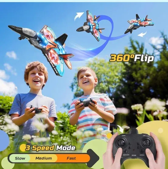 Remote Control Fighter Jet — 360 Degree Stunts with LED Lights