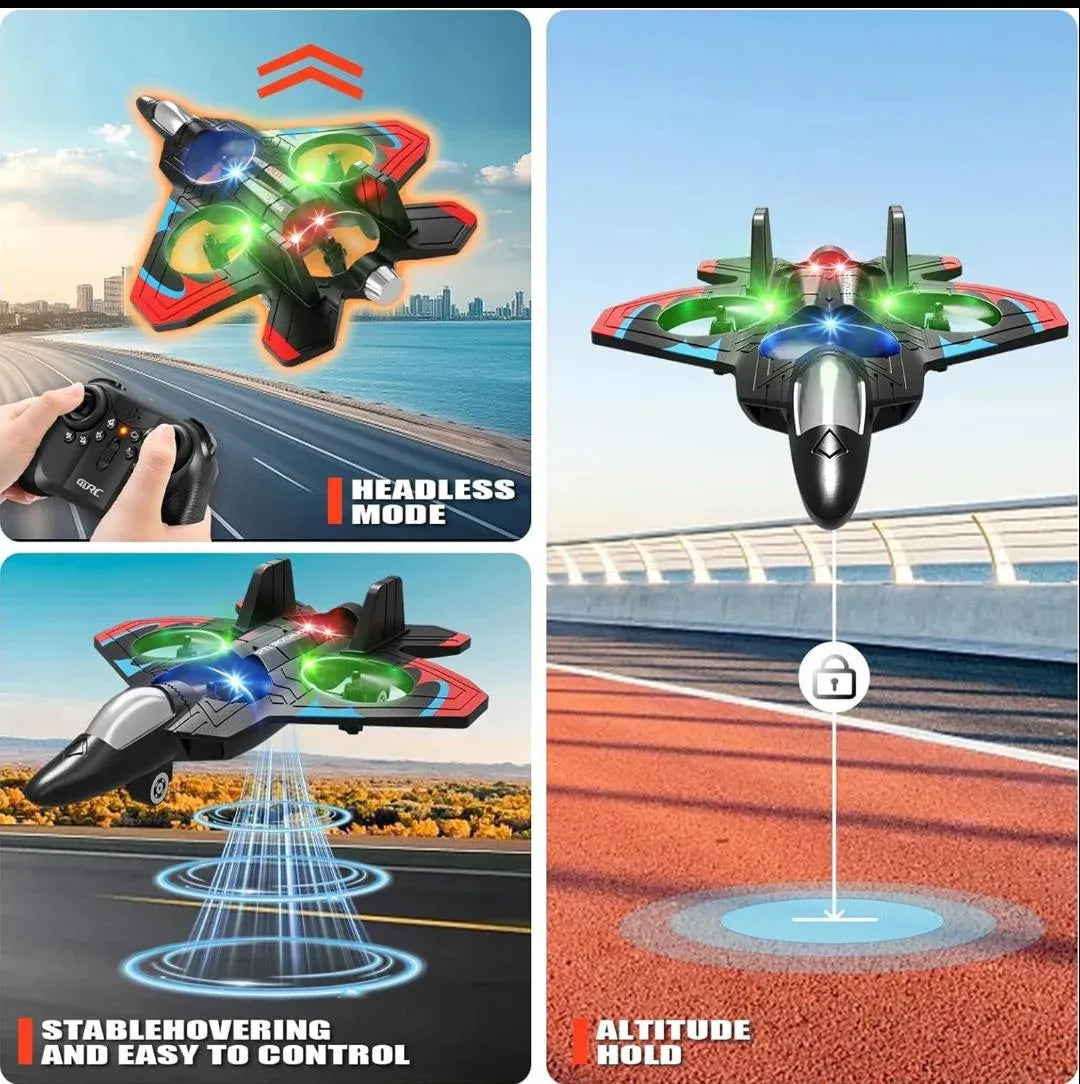 Remote Control Fighter Jet — 360 Degree Stunts with LED Lights